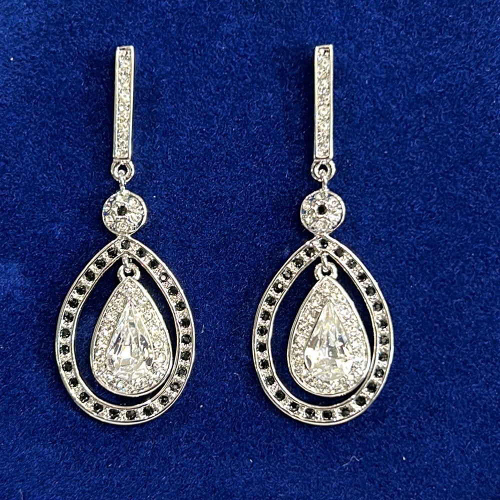 JBK29 Vintage Silver & Crystal Dangle Earrings, JBK byCamrose & Kross Collection
